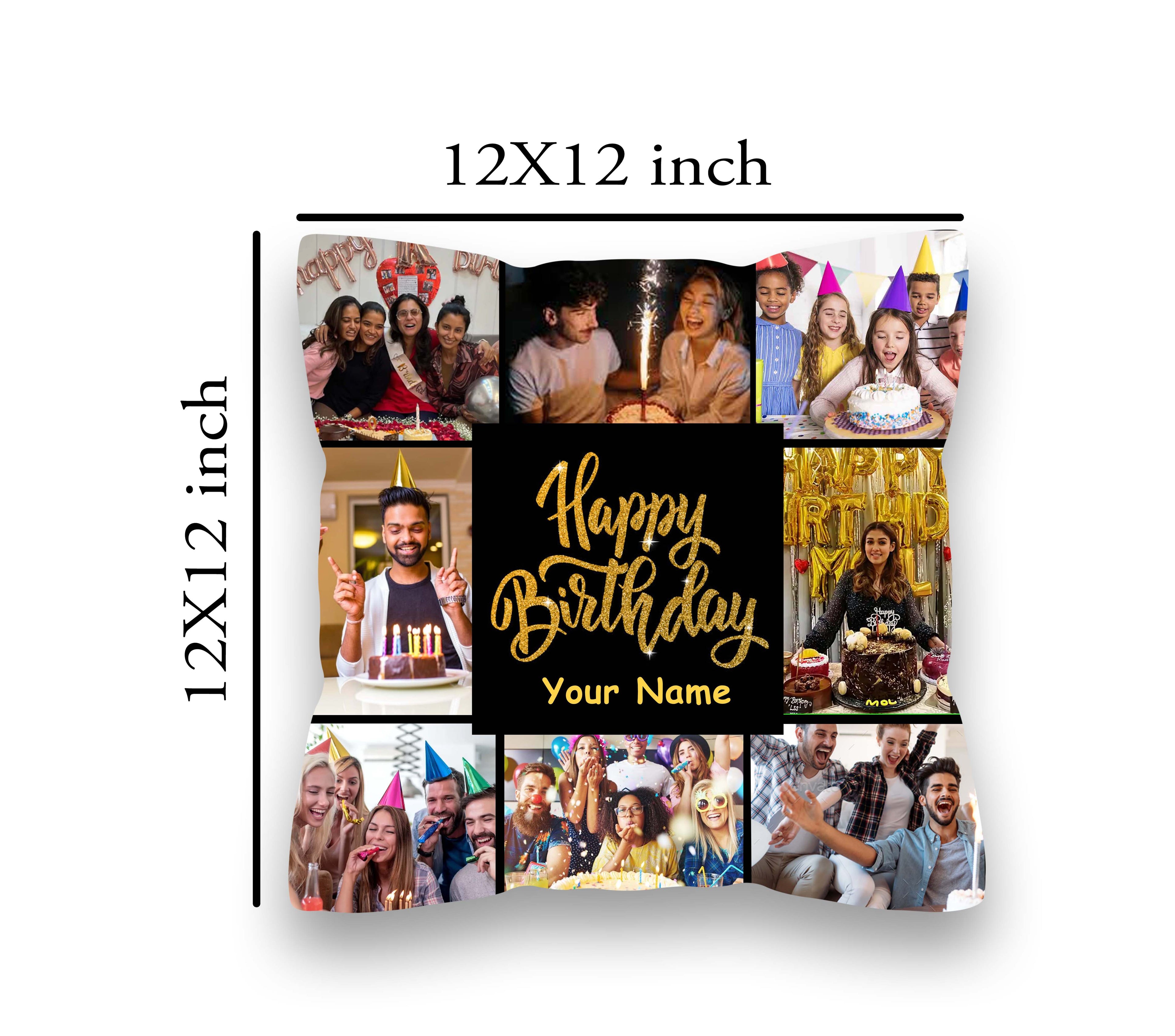Happy Birthday Collage Pillow