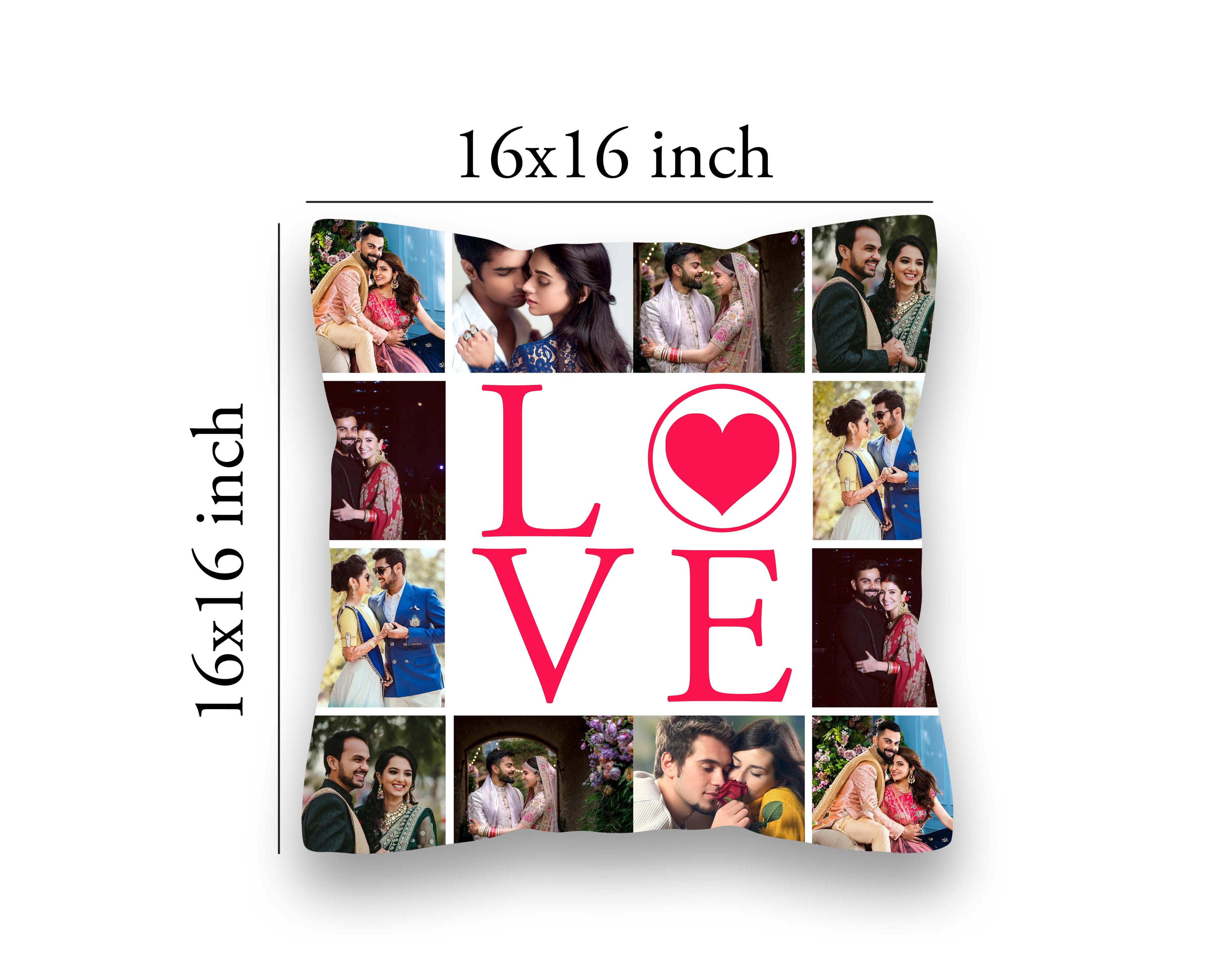 Love print collage photo pillow