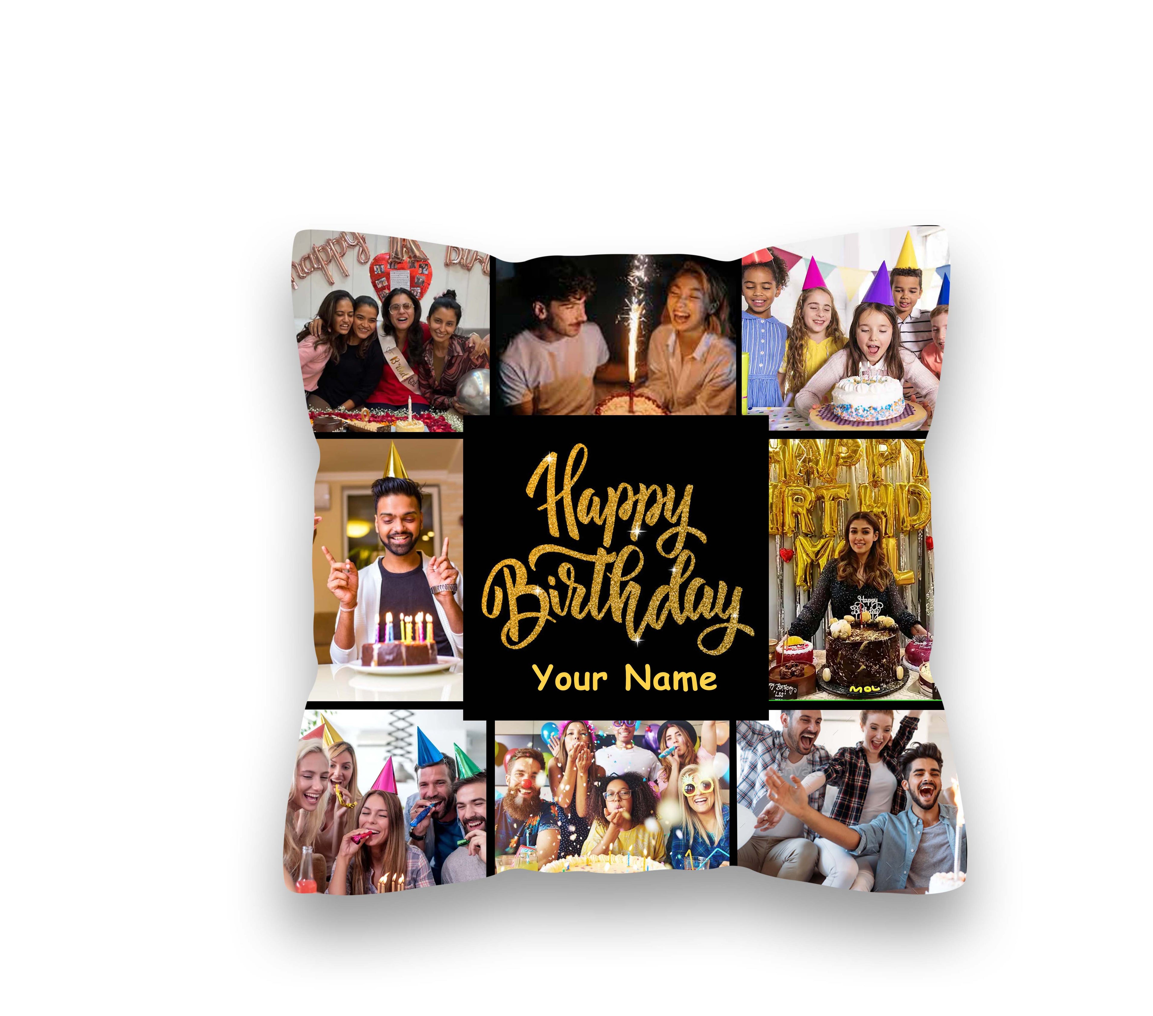 Happy Birthday Collage Pillow