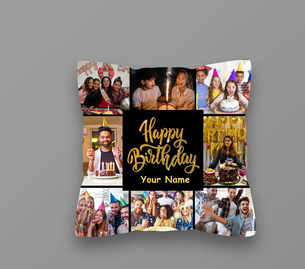 Happy Birthday Collage Pillow
