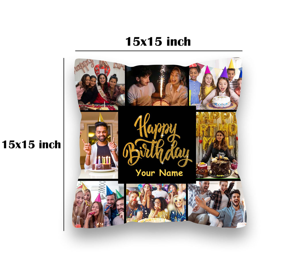 Happy Birthday Collage Pillow