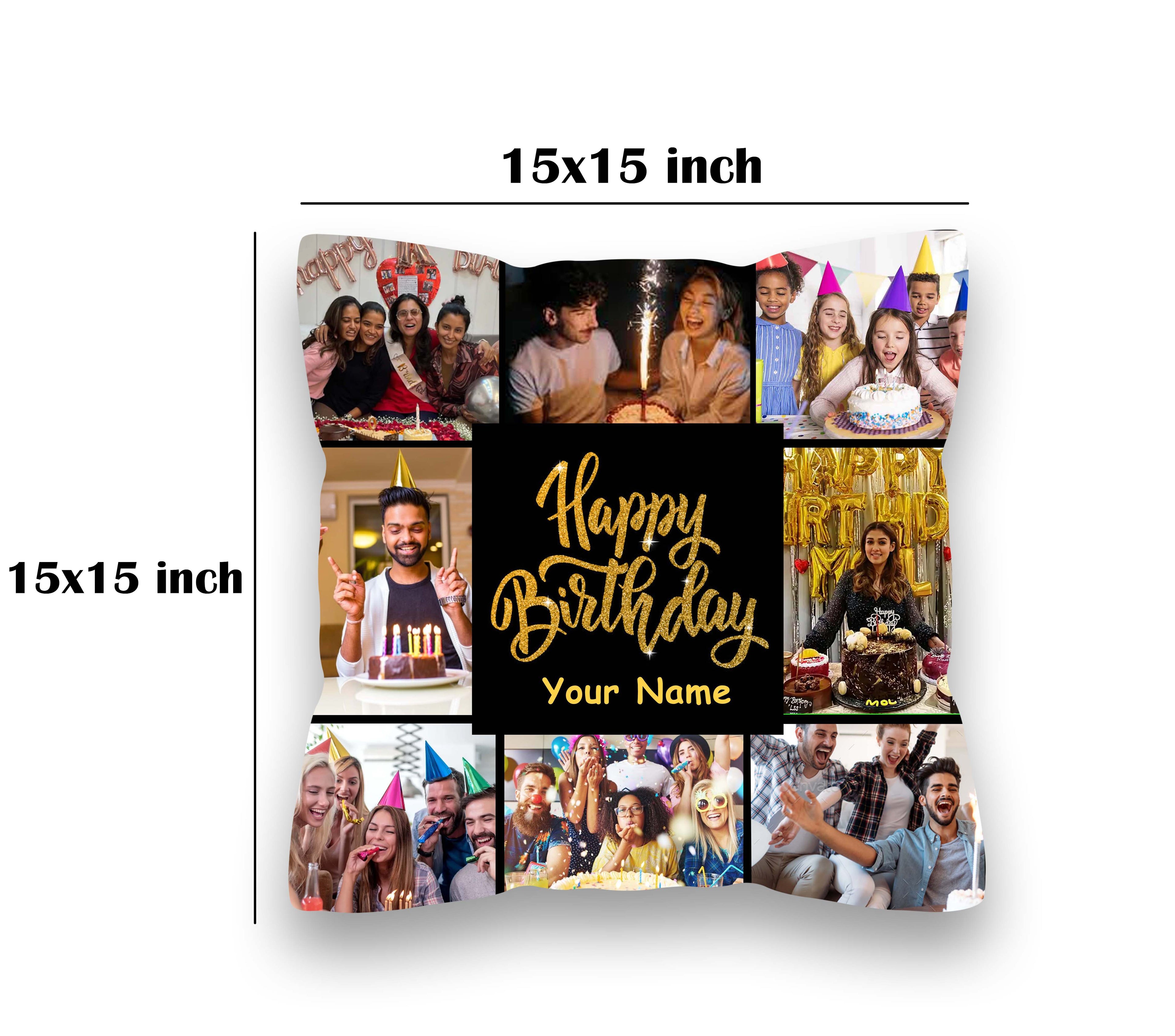 Happy Birthday Collage Pillow
