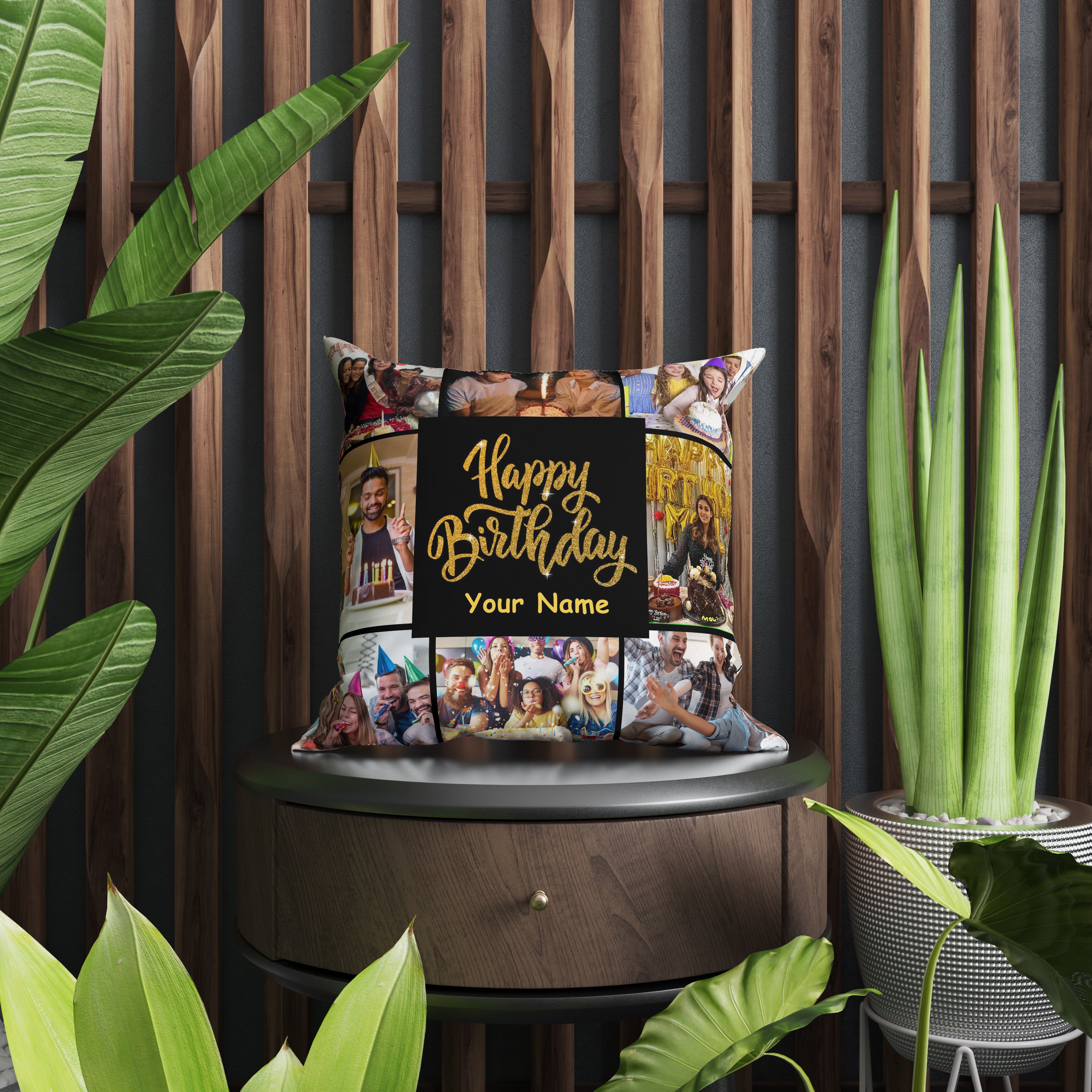 Happy Birthday Collage Pillow